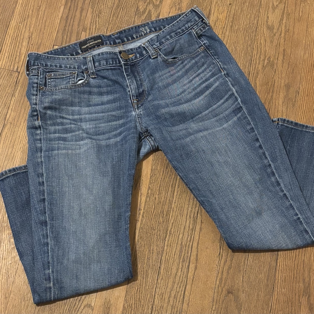 J CREW  Cropped Matchstick Blue Jeans